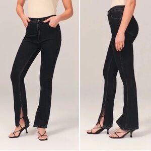 Abercrombie & Fitch The Skinny High Rise Ankle Slit Jeans Black Size 12 (31)